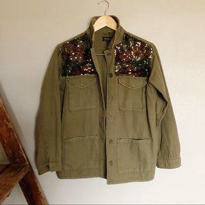 Topshop | green military jacket